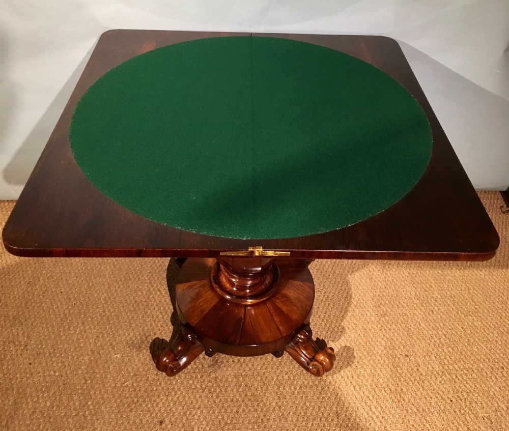19th century rosewood card table  View IX
