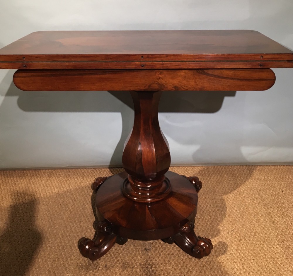 19th century rosewood card table  View XI