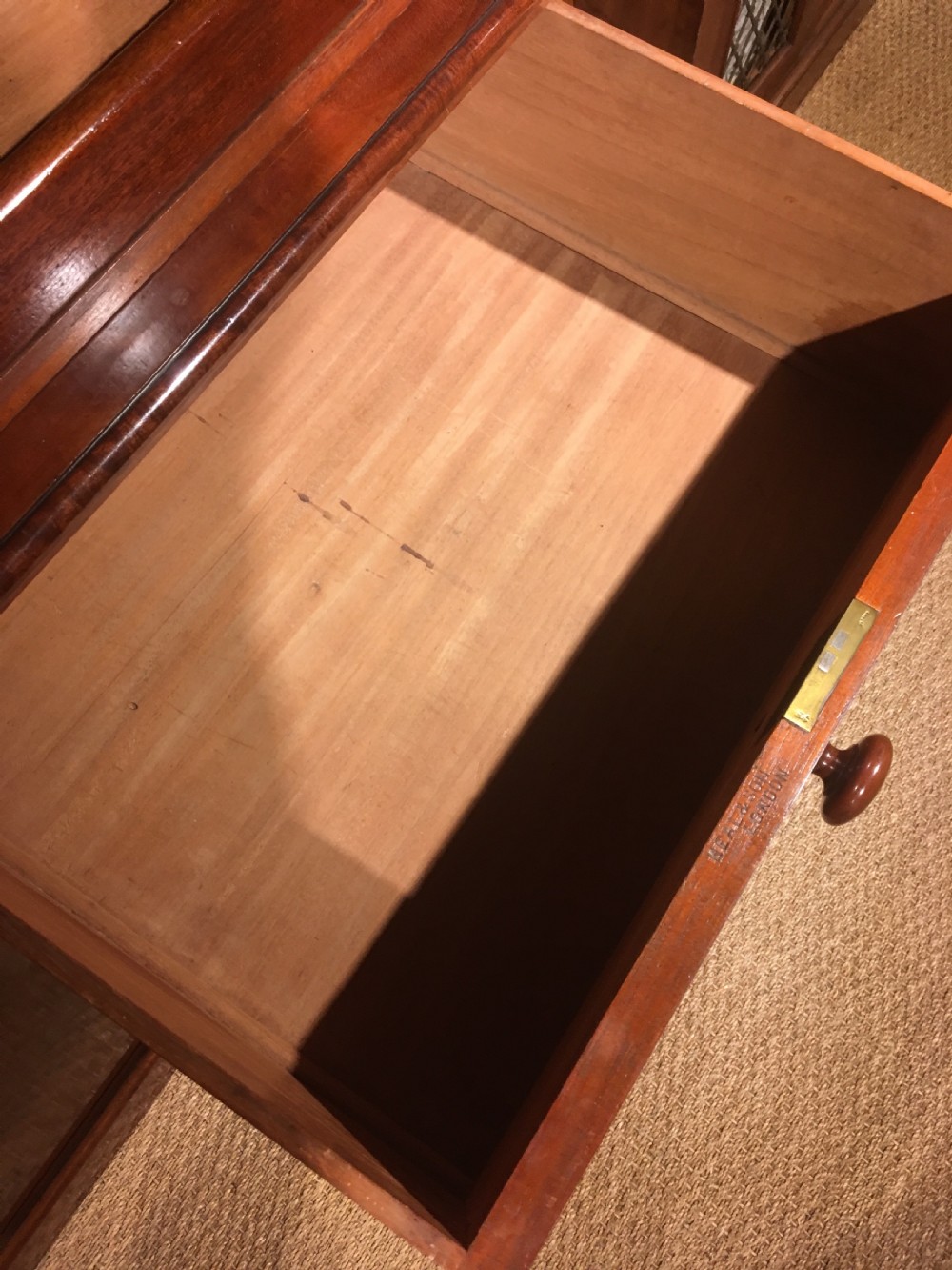 Victorian mahogany linen press  View VI