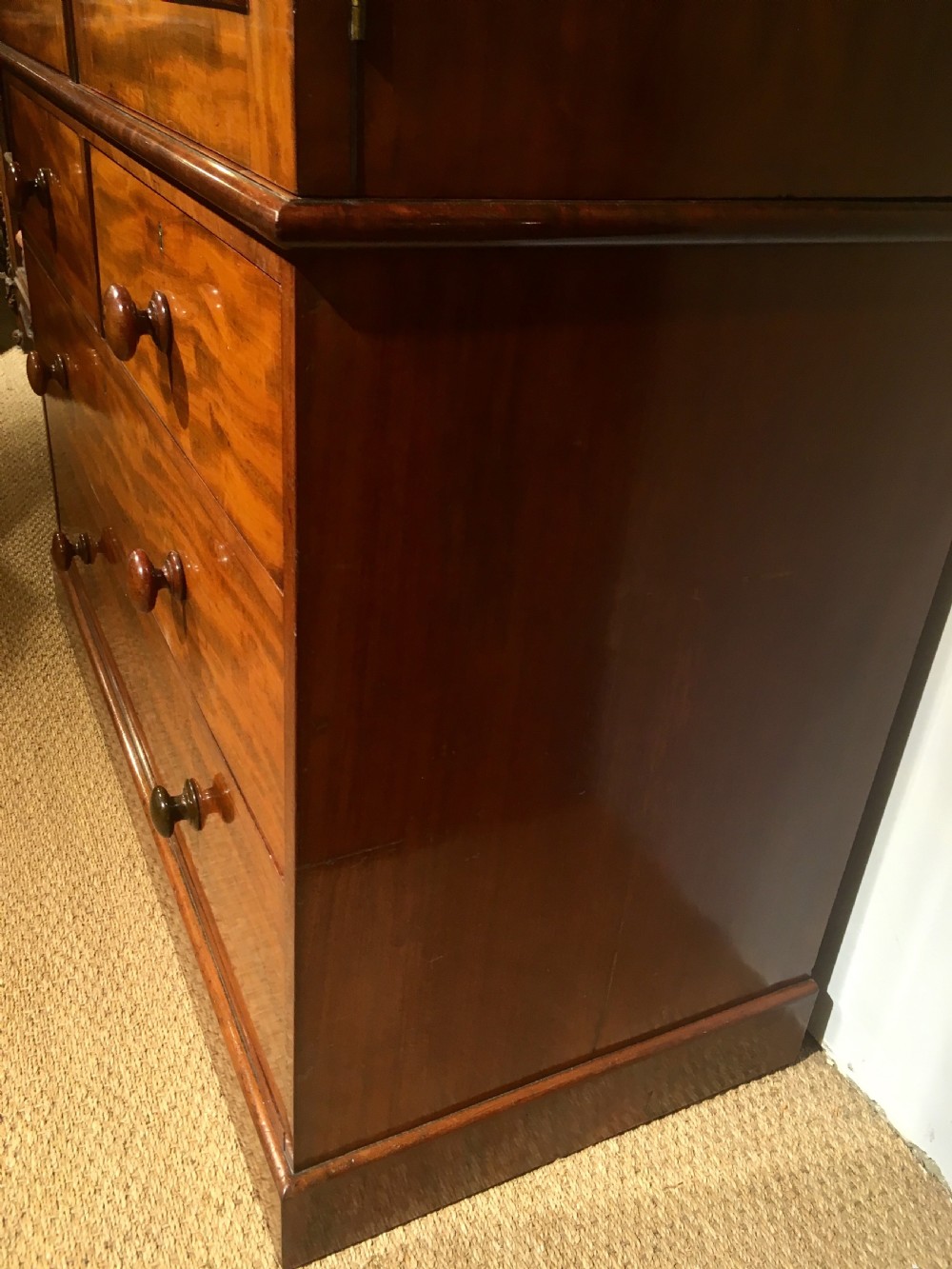 Victorian mahogany linen press  View VIII