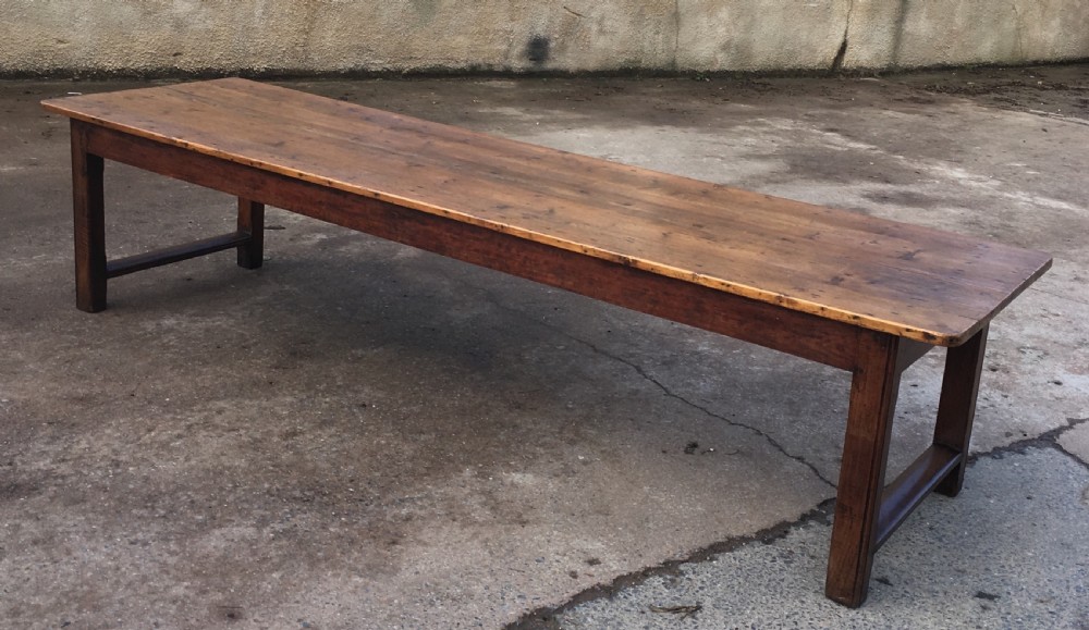 Very large pine topped farmhouse table 