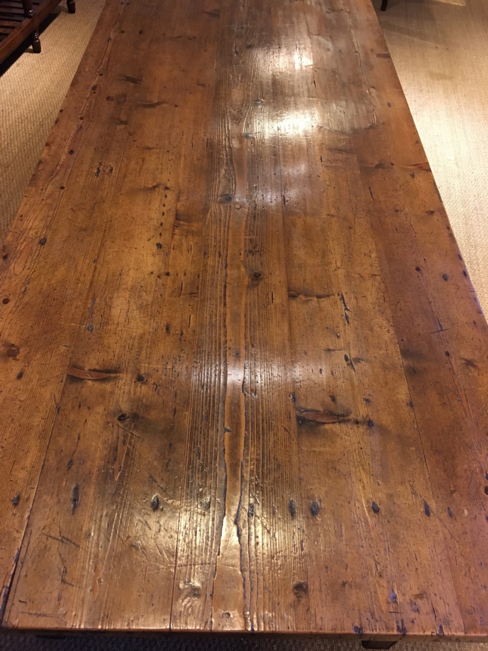 Very large pine topped farmhouse table  View V