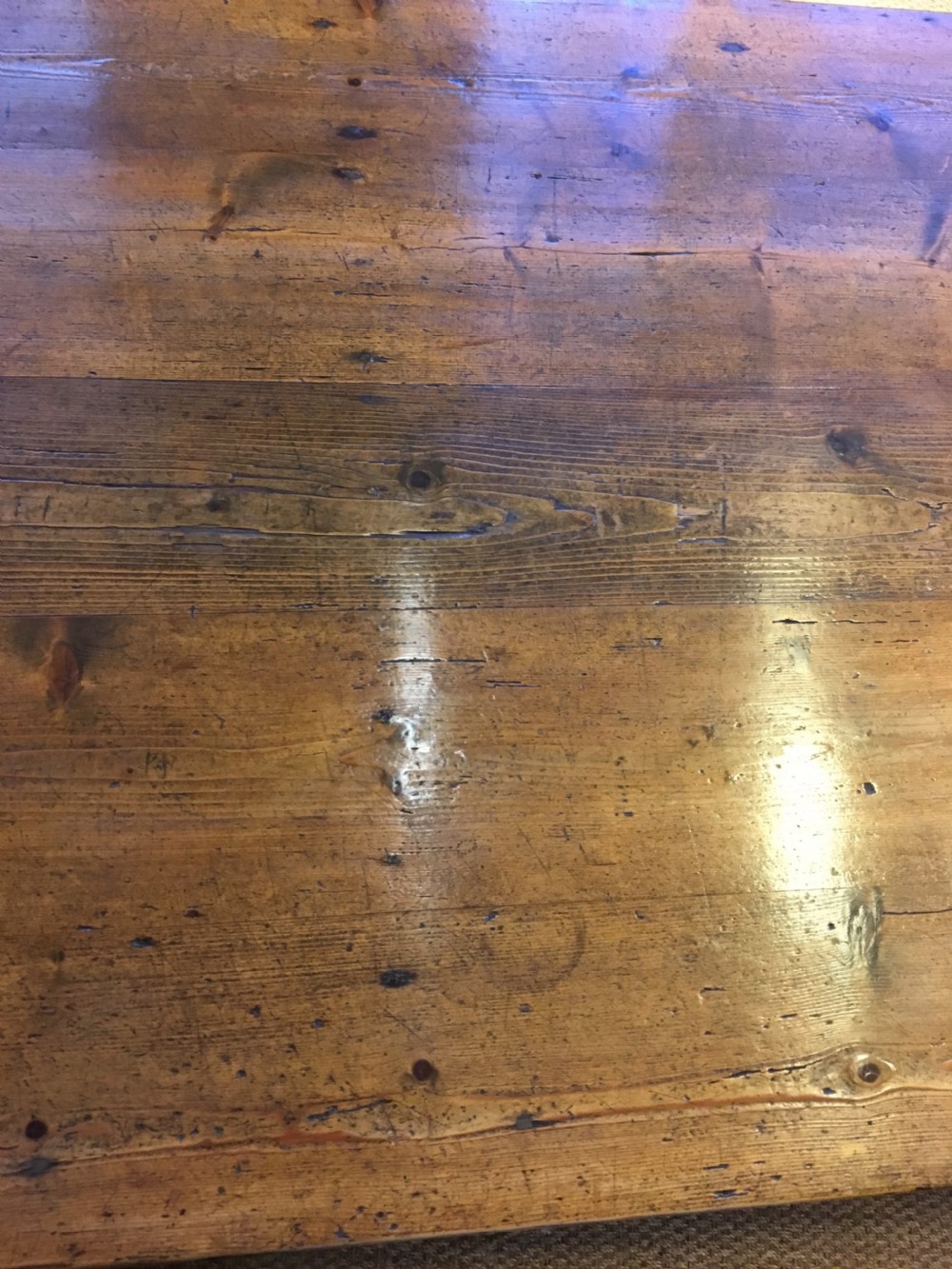 Very large pine topped farmhouse table  View VI