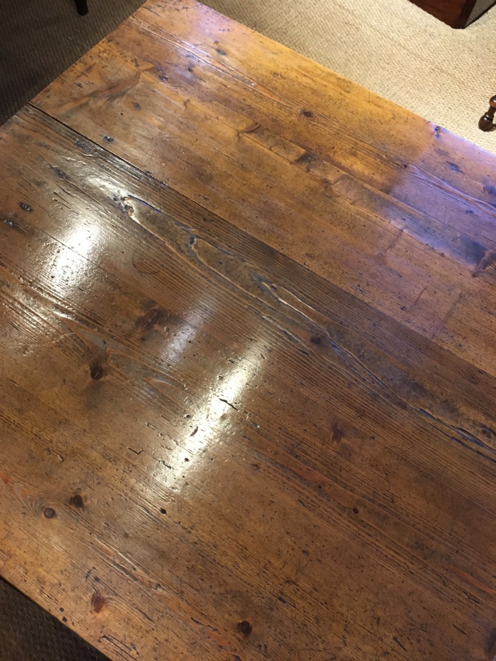 Very large pine topped farmhouse table  View VII