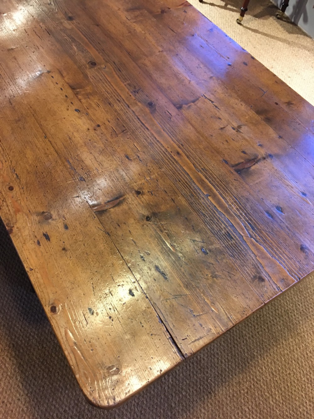 Very large pine topped farmhouse table  View VIII
