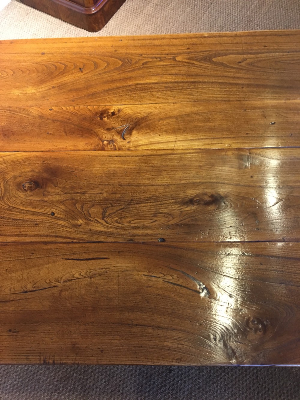 Elm farmhouse table  View II