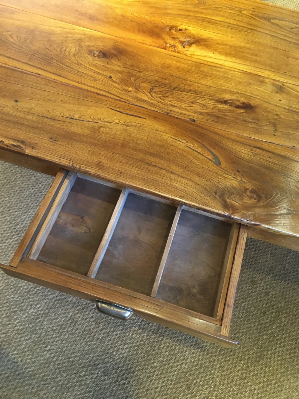 Elm farmhouse table  View V