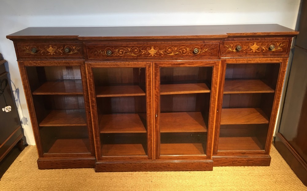 Edwardian mahogany  inlaid bookcase 