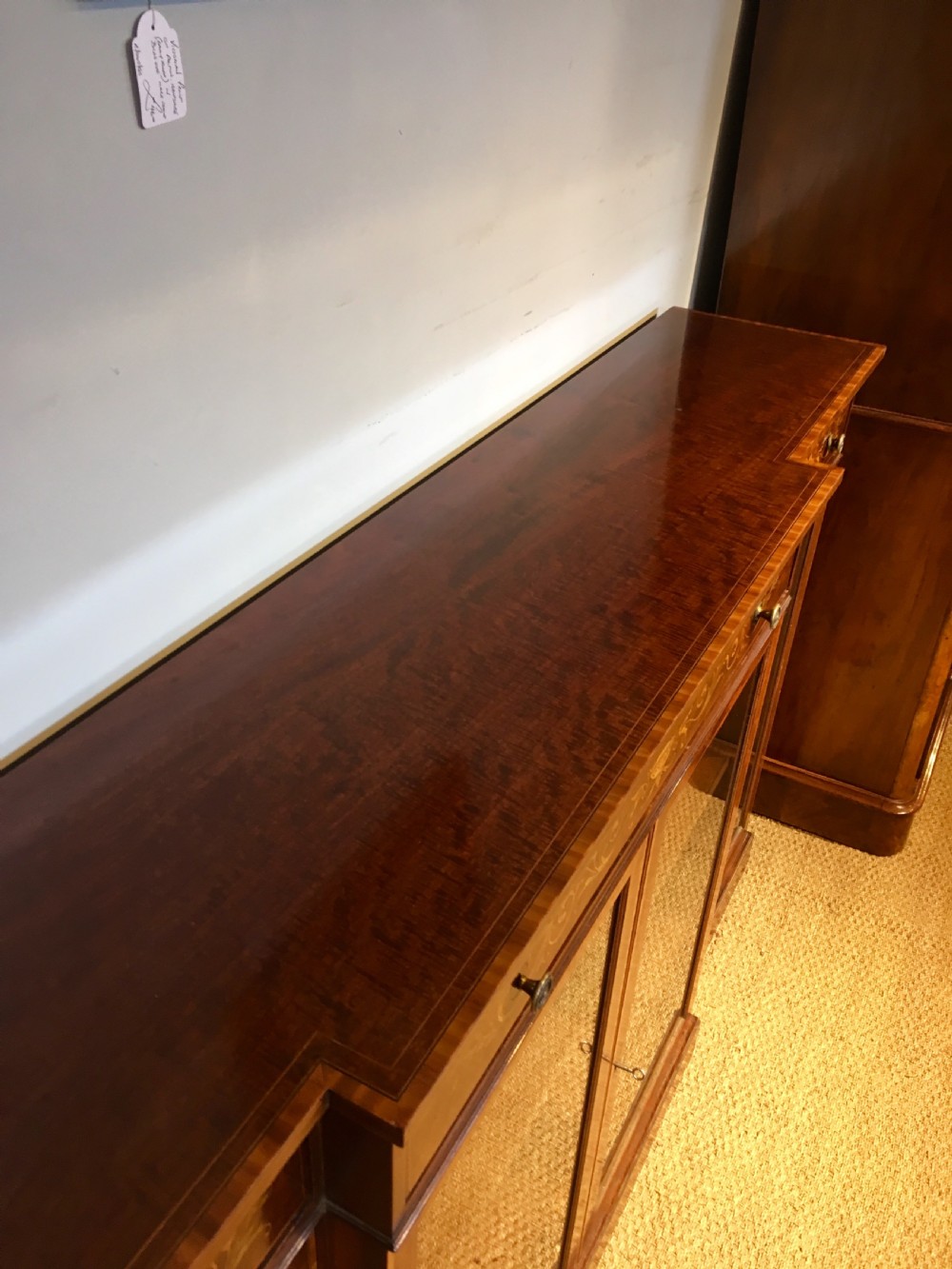 Edwardian mahogany  inlaid bookcase  View IV