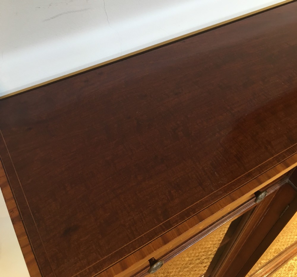 Edwardian mahogany  inlaid bookcase  View V