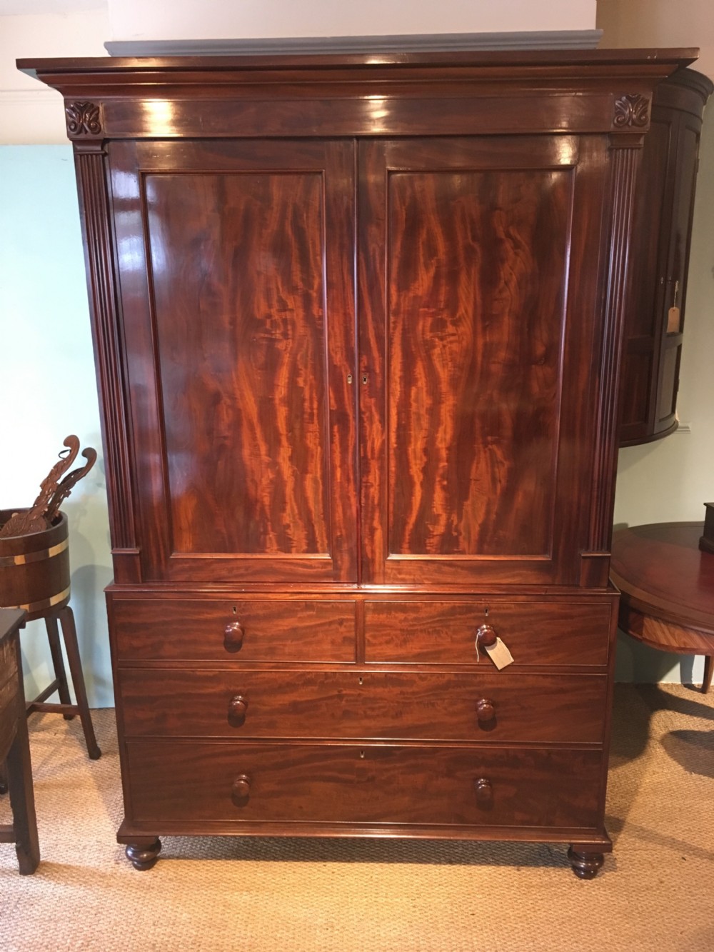 Mahogany linen press 