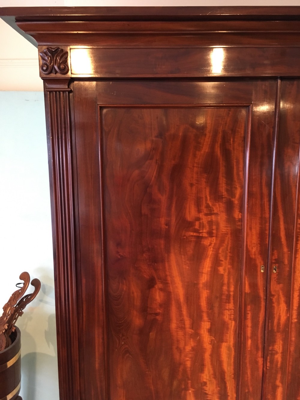 Mahogany linen press  View II