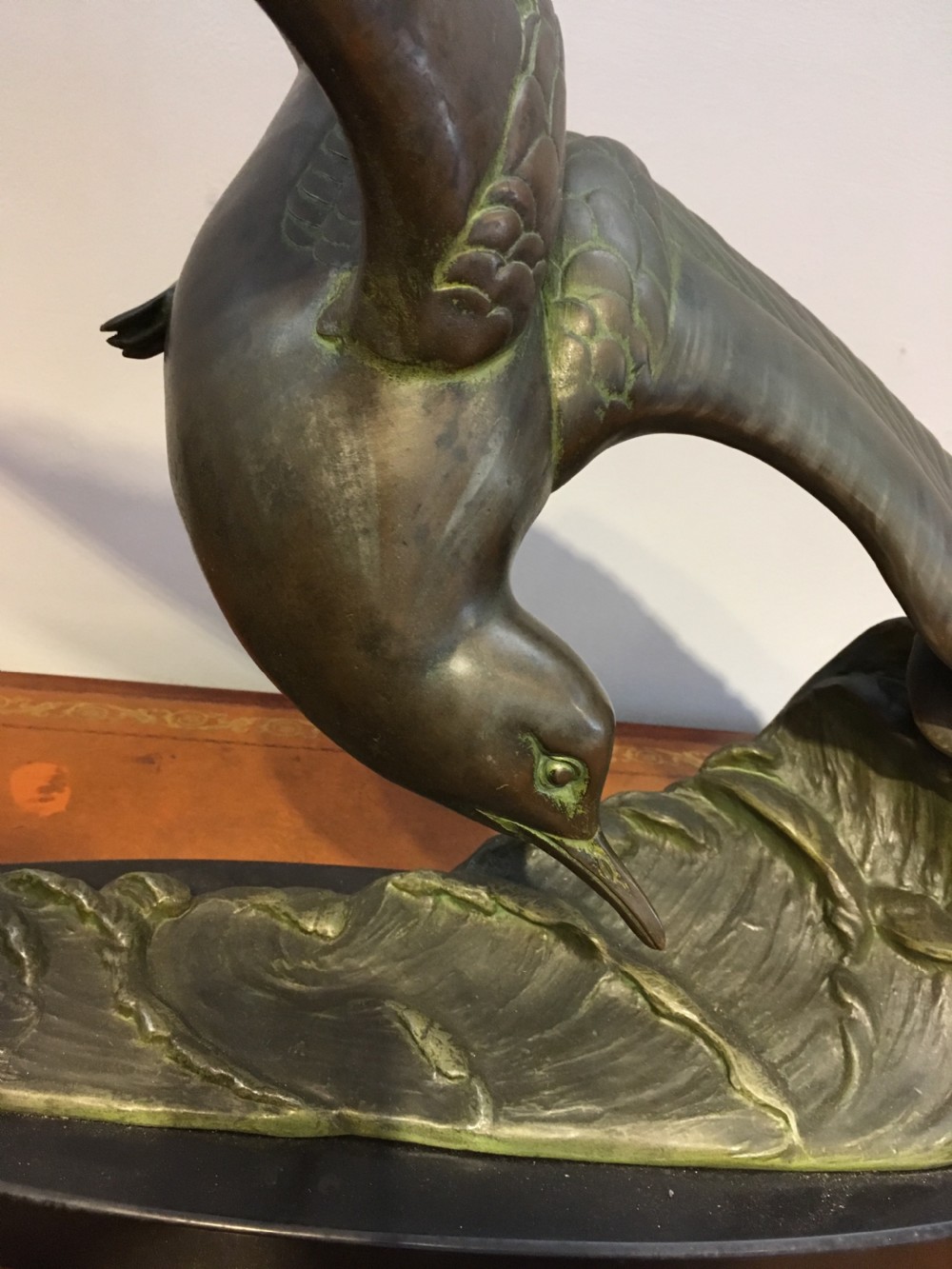 Art Deco spelter seabird by Rochard  View IV