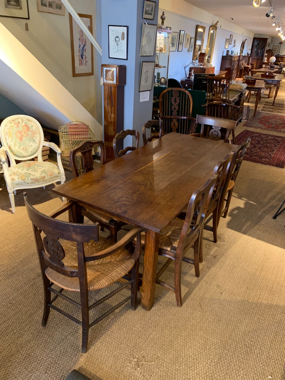 Oak farmhouse table 73 inches  View X