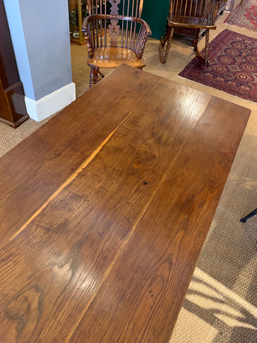 Oak farmhouse table 73 inches  View XI