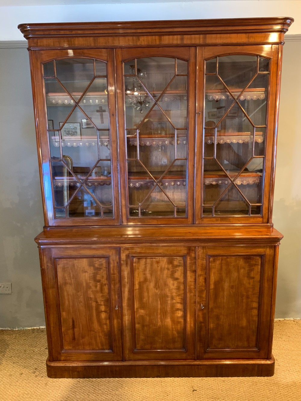 Victorian mahogany library bookcase  View IV