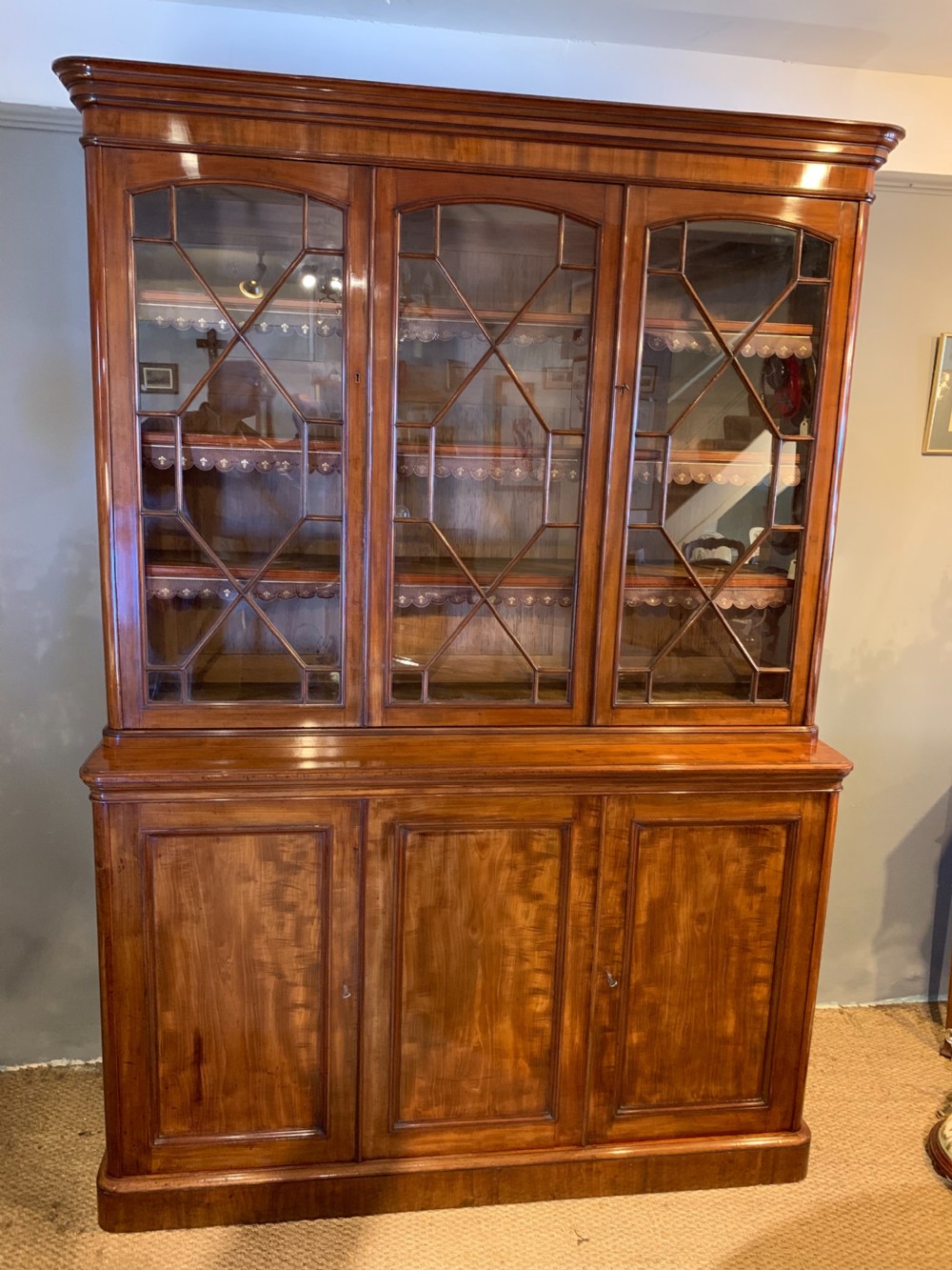 Victorian mahogany library bookcase  View X