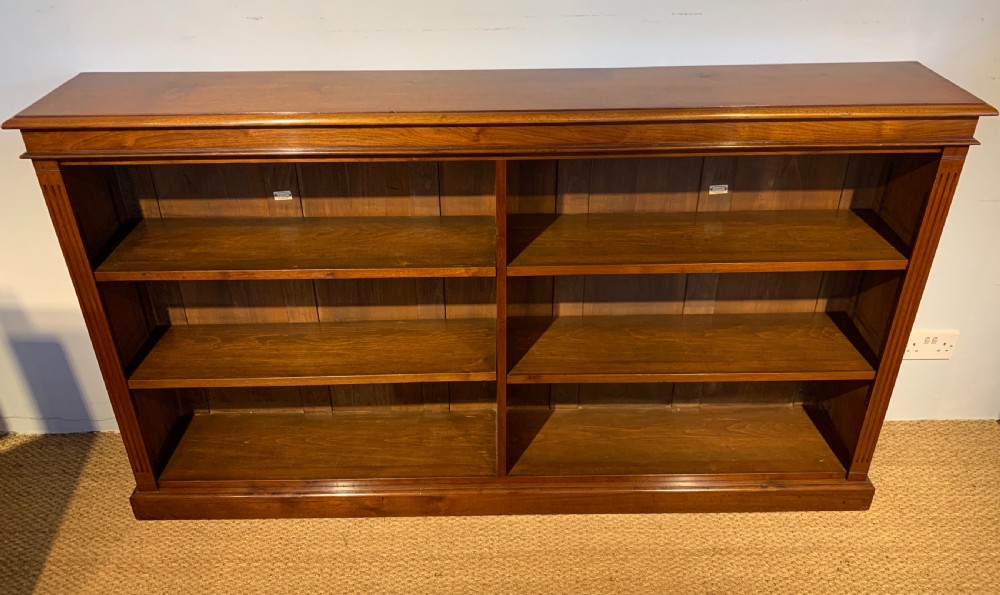 Edwardian walnut open bookcase 