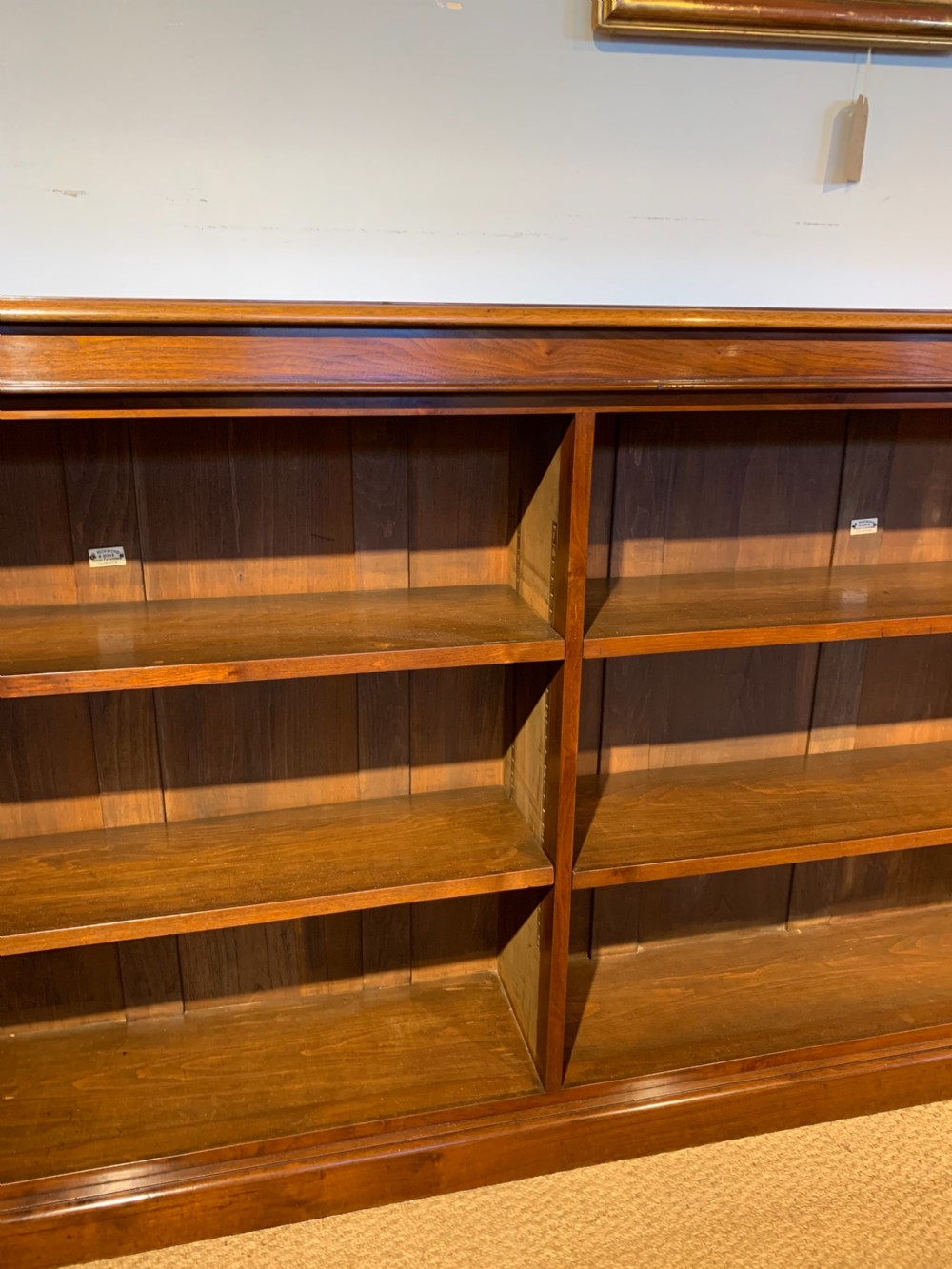 Edwardian walnut open bookcase  View IV