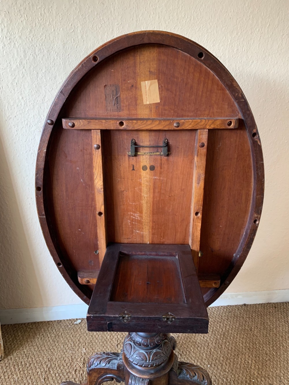 Walnut loo table  View II