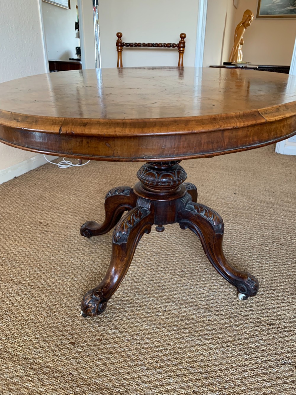 Walnut loo table  View VI
