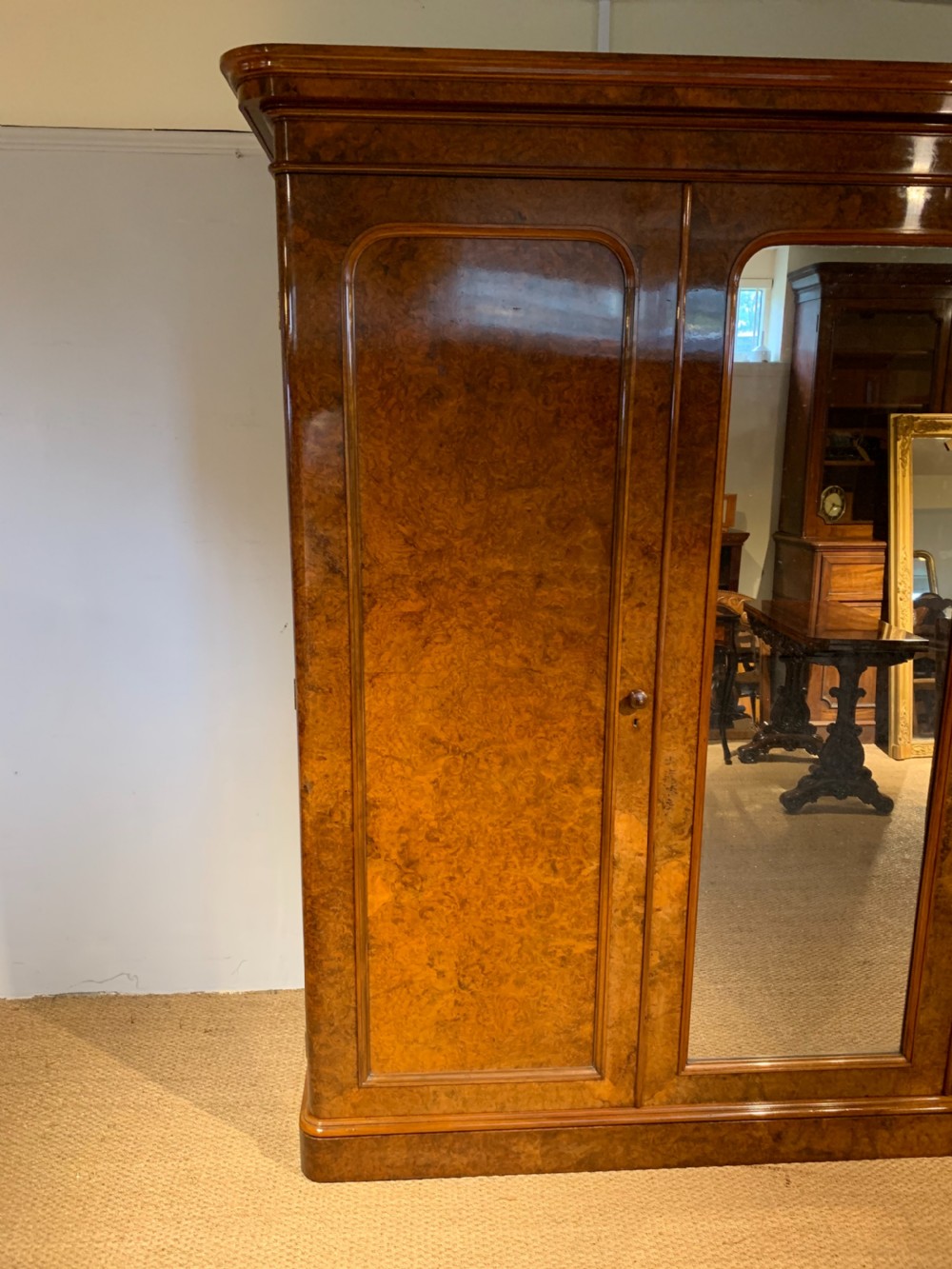 Large Victorian  walnut wardrobe  View XI