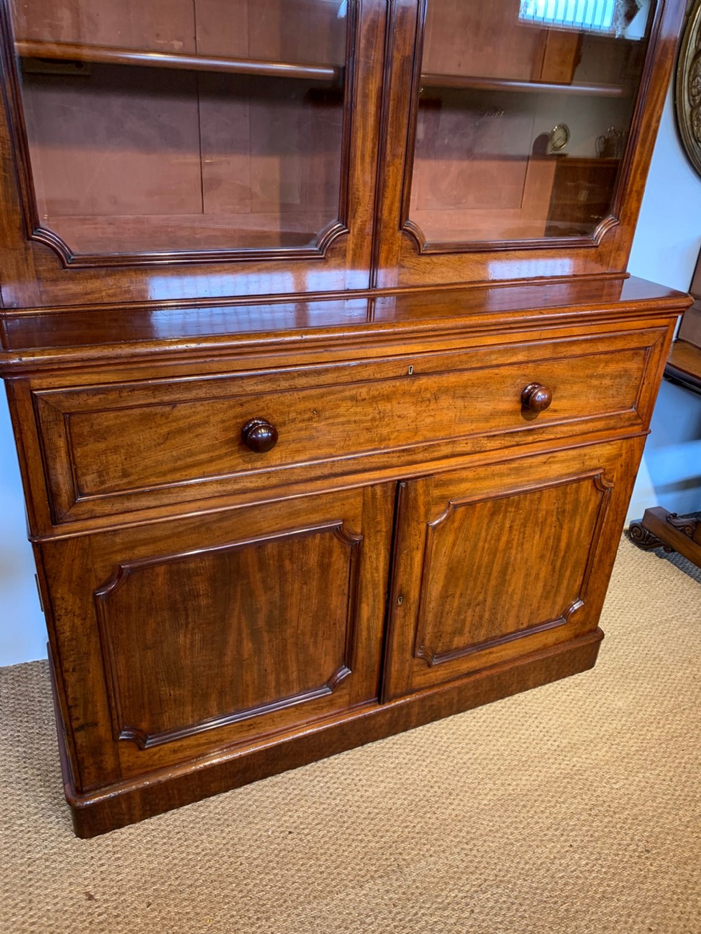 Victorian mahogany secretaire bookcase  View II