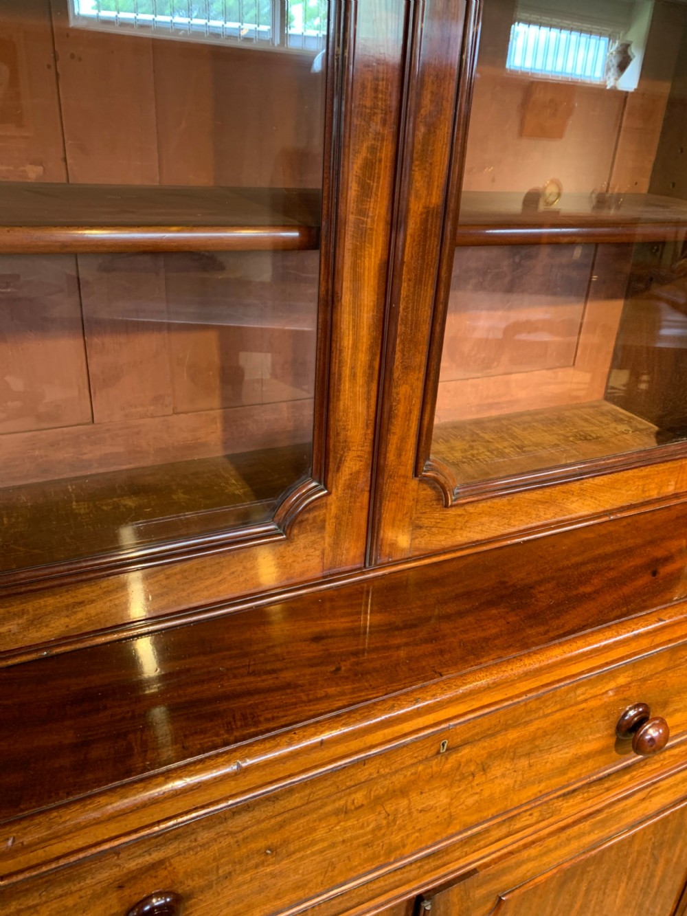 Victorian mahogany secretaire bookcase  View IV