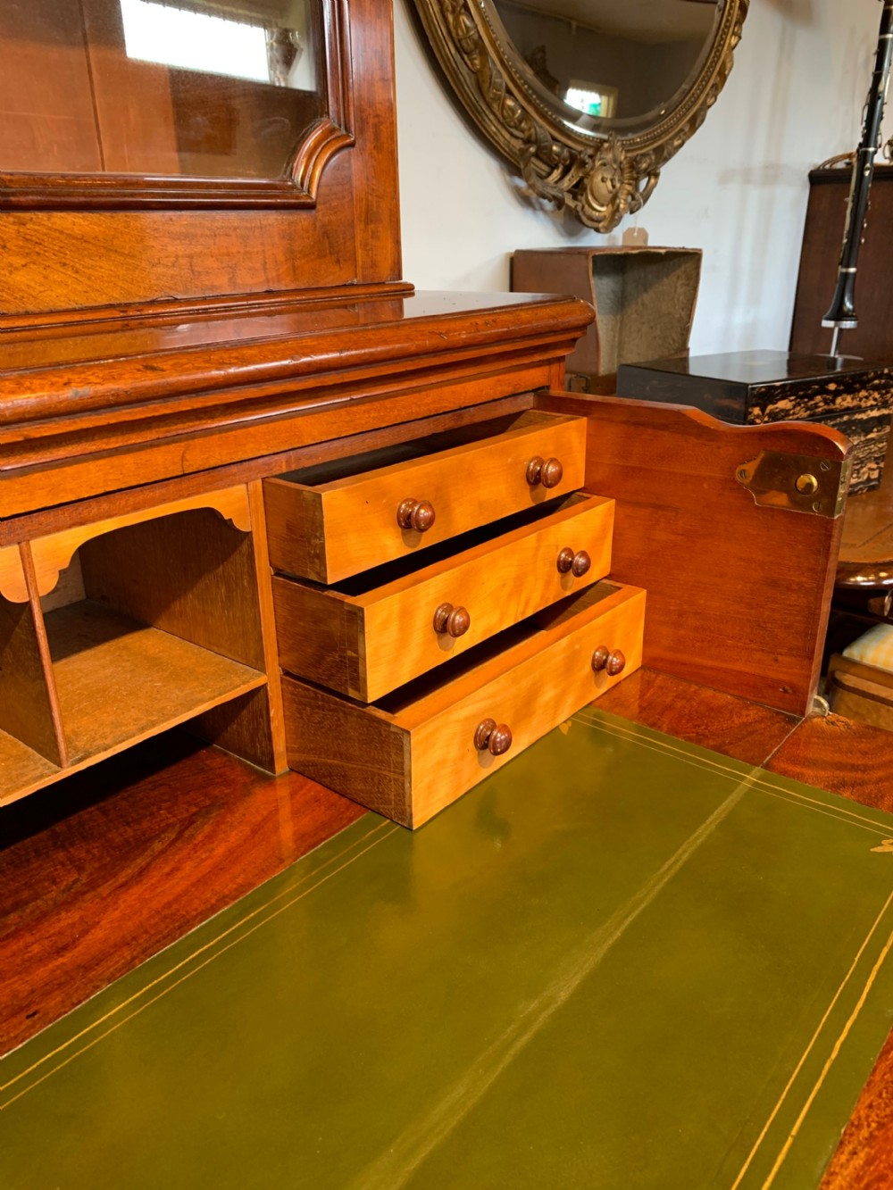 Victorian mahogany secretaire bookcase  View IX