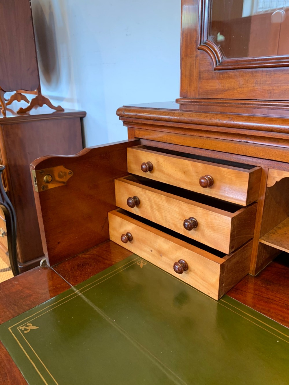 Victorian mahogany secretaire bookcase  View X
