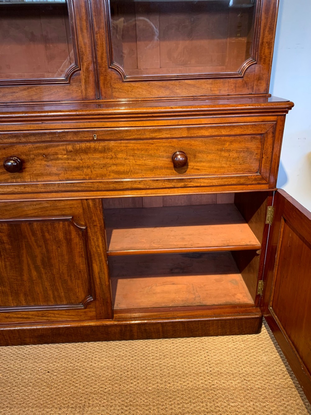 Victorian mahogany secretaire bookcase  View XI