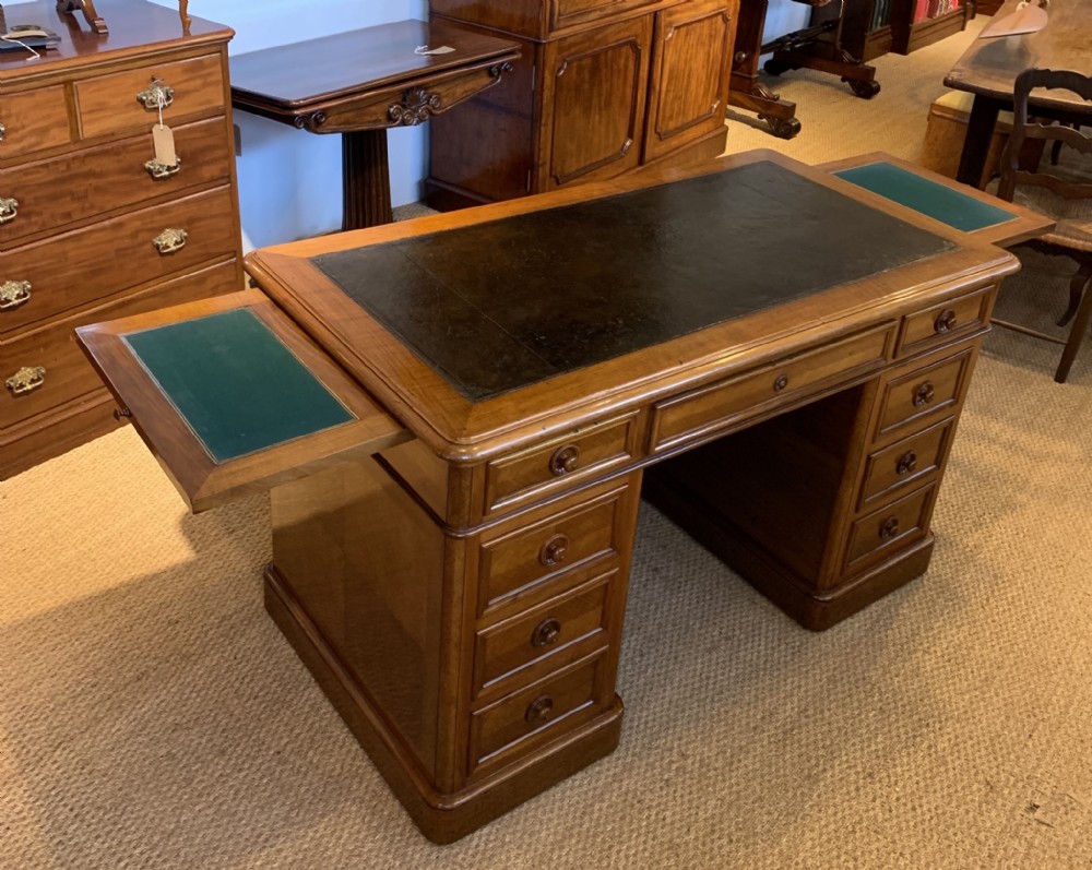Walnut pedestal desk 
