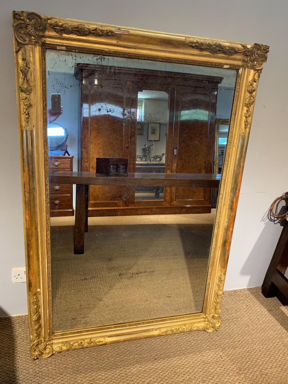 Antique gilt mirror 40.5 x 59.5 inches 