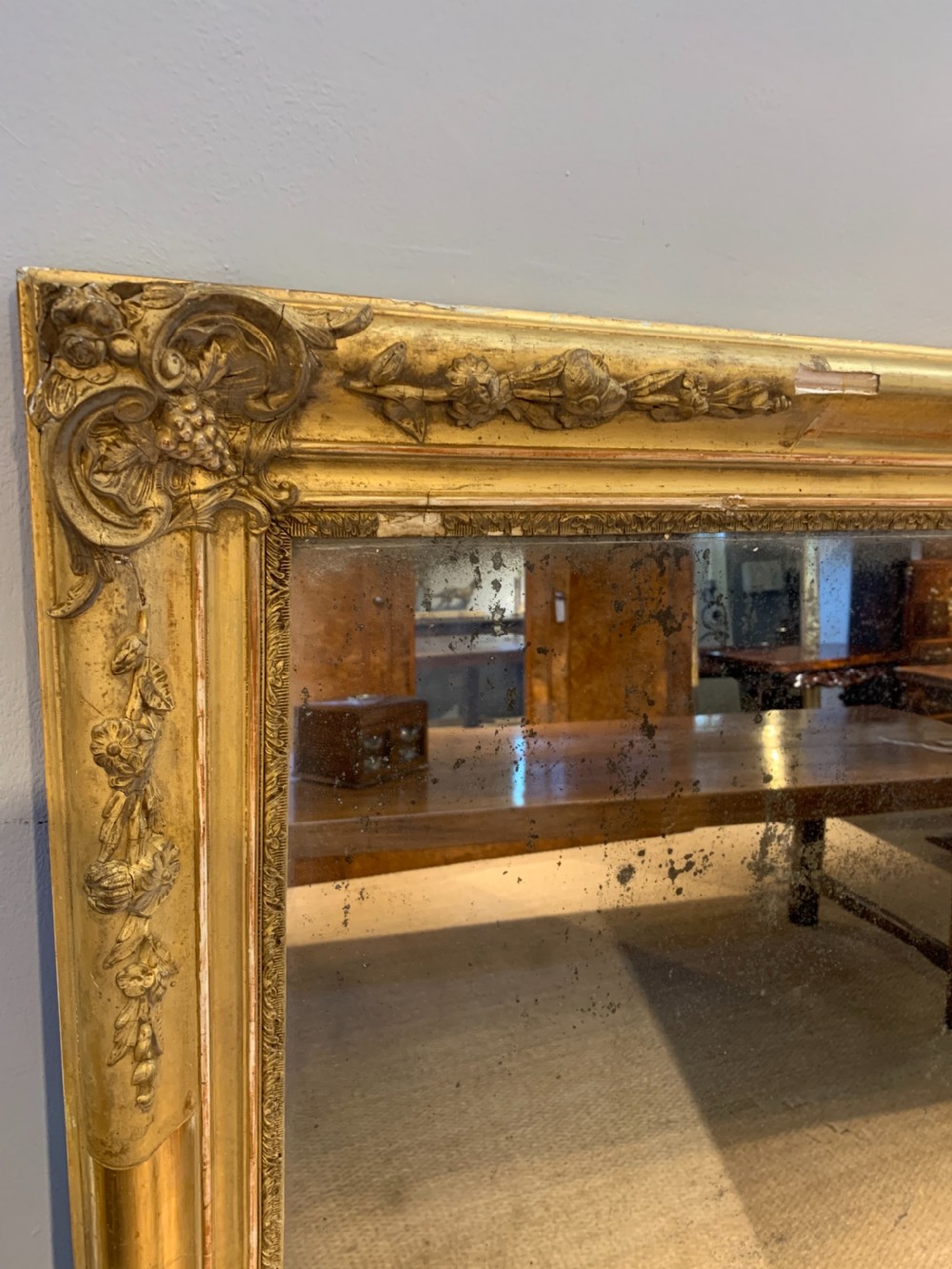 Antique gilt mirror 40.5 x 59.5 inches  View III
