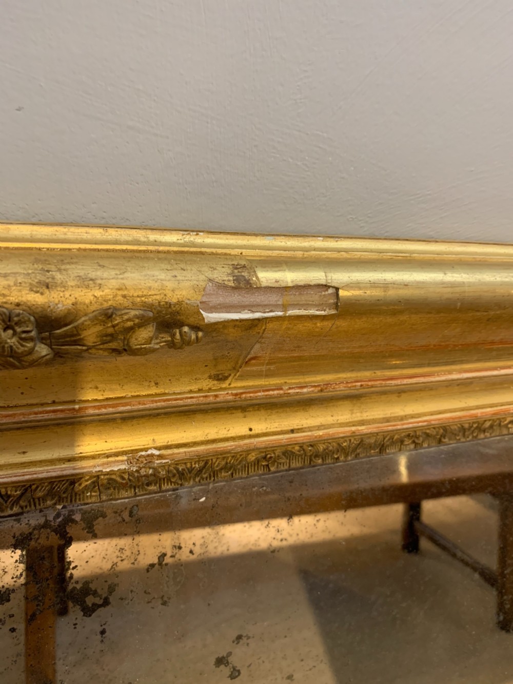 Antique gilt mirror 40.5 x 59.5 inches  View IV