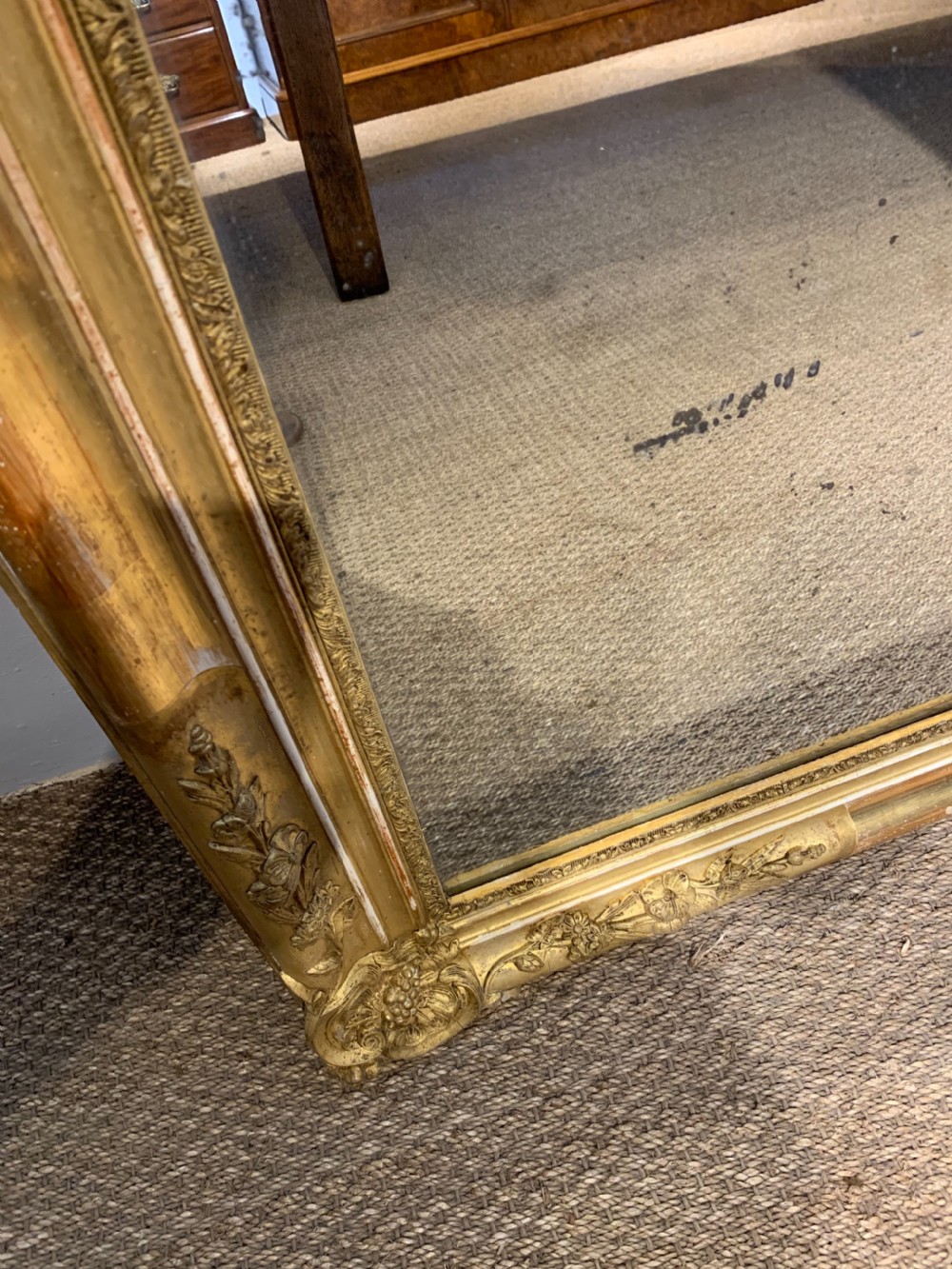 Antique gilt mirror 40.5 x 59.5 inches  View V