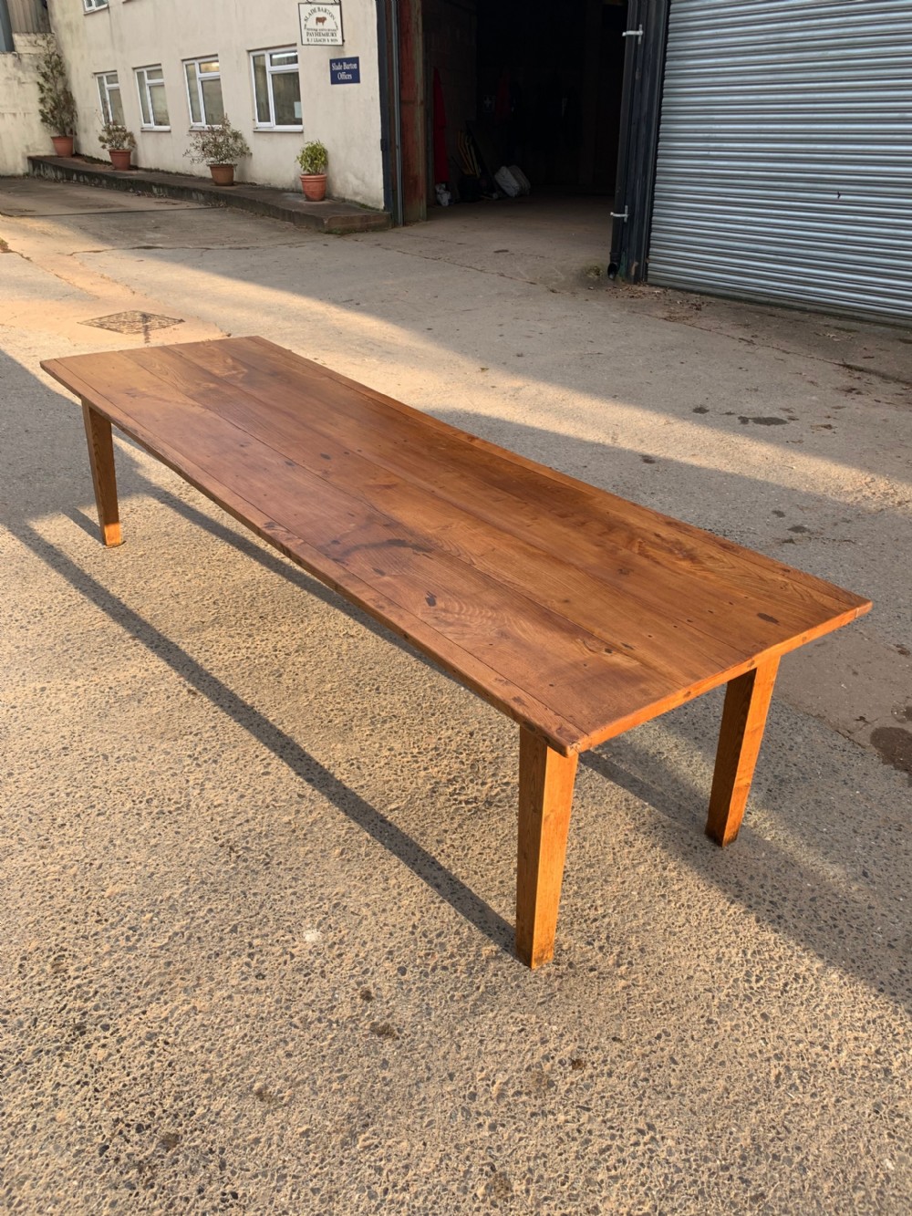 Large elm farmhouse table 301 cms  