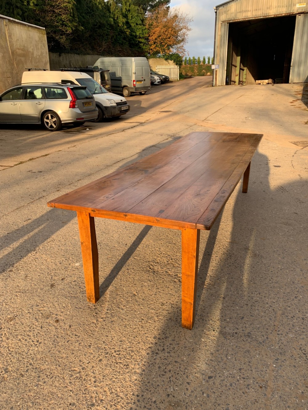 Large elm farmhouse table 301 cms   View II