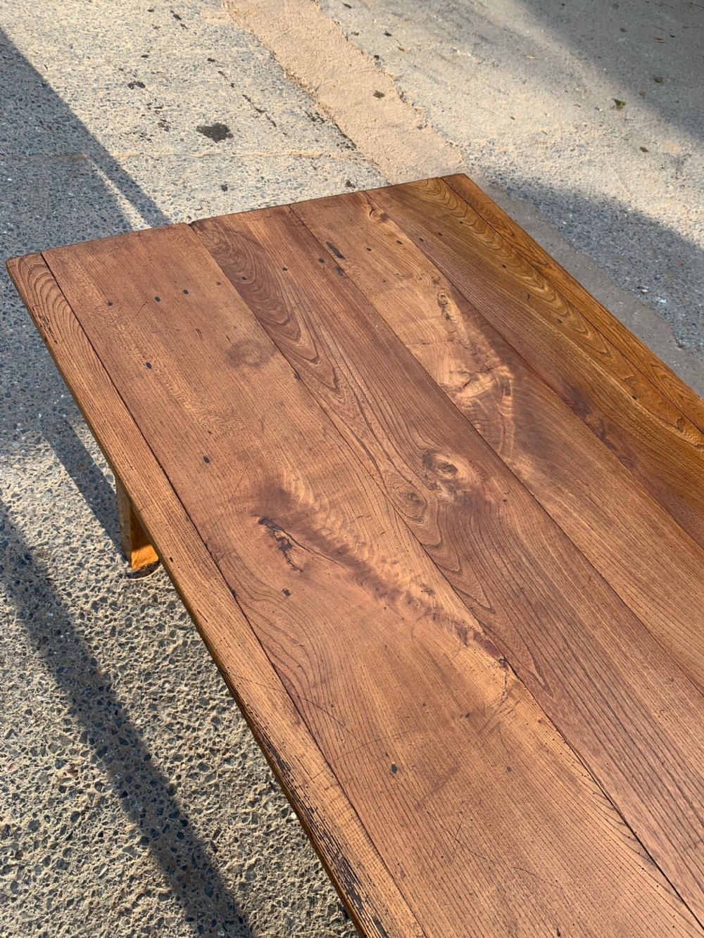 Large elm farmhouse table 301 cms   View IX