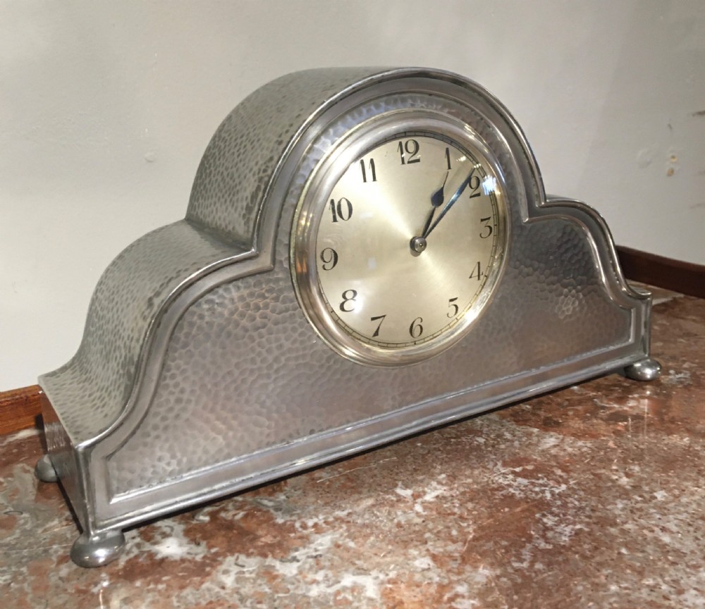 LIBERTY TUDRIC PEWTER MANTEL CLOCK