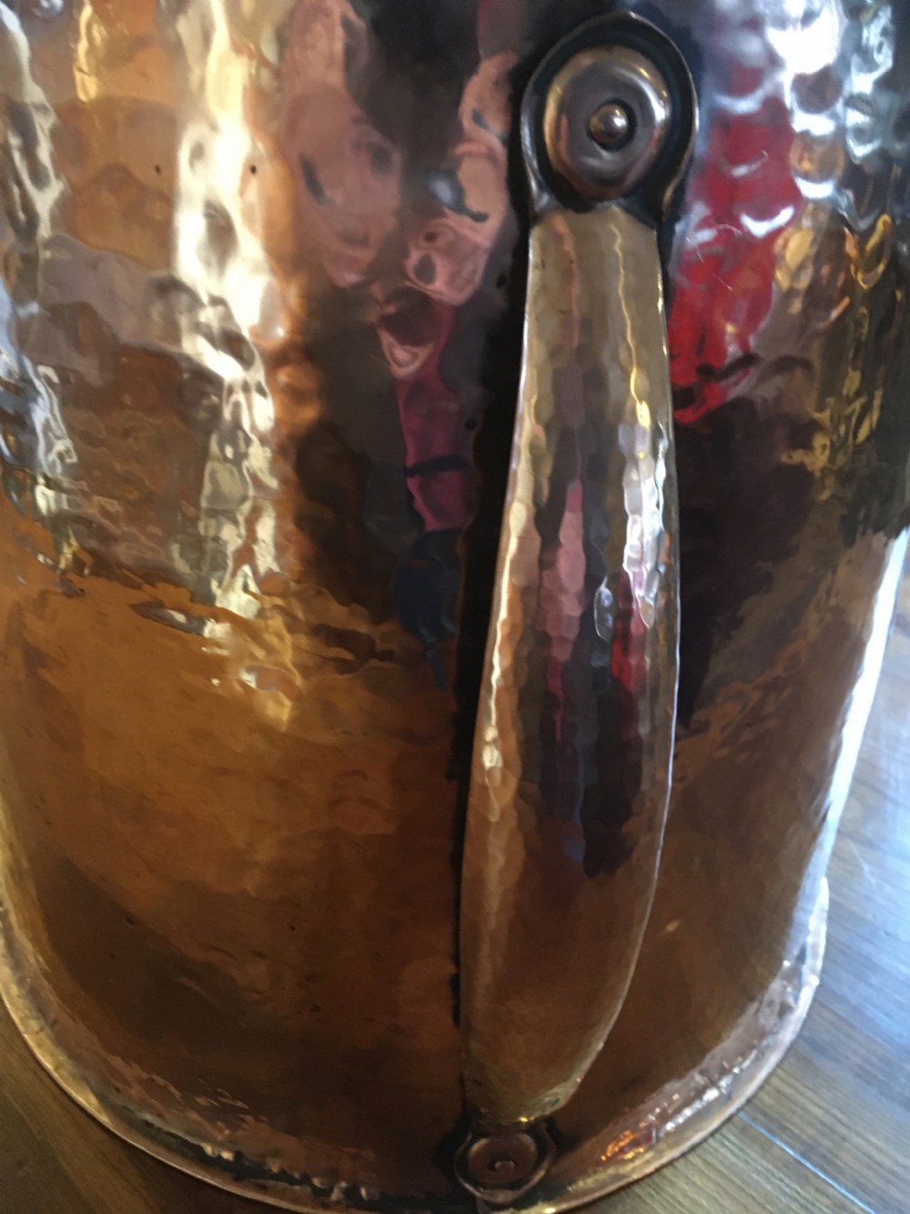 ARTS AND CRAFTS COPPER LOG BIN View IV