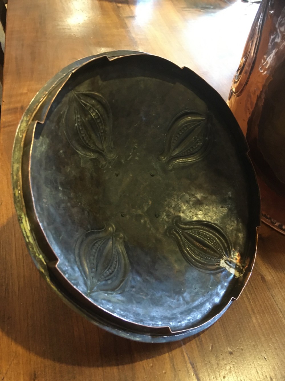 ARTS AND CRAFTS COPPER LOG BIN View VI