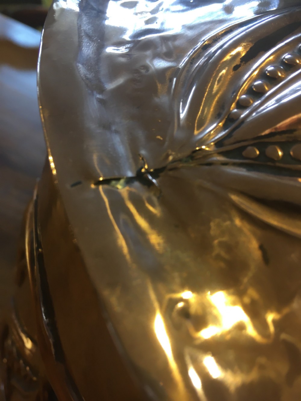 ARTS AND CRAFTS COPPER LOG BIN View IX