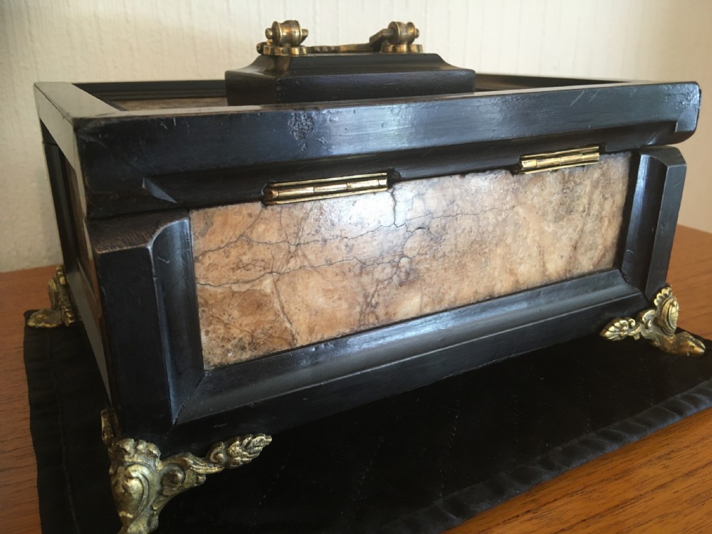 EBONY AND MARBLE TABLE JEWELLERY BOX View III
