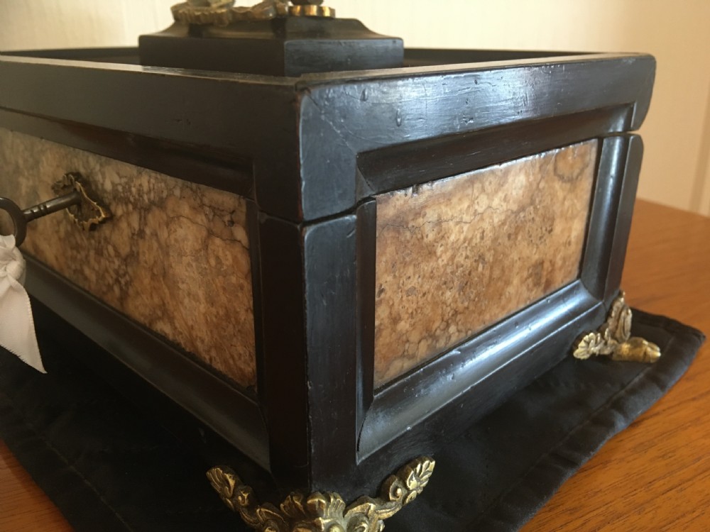 EBONY AND MARBLE TABLE JEWELLERY BOX View V