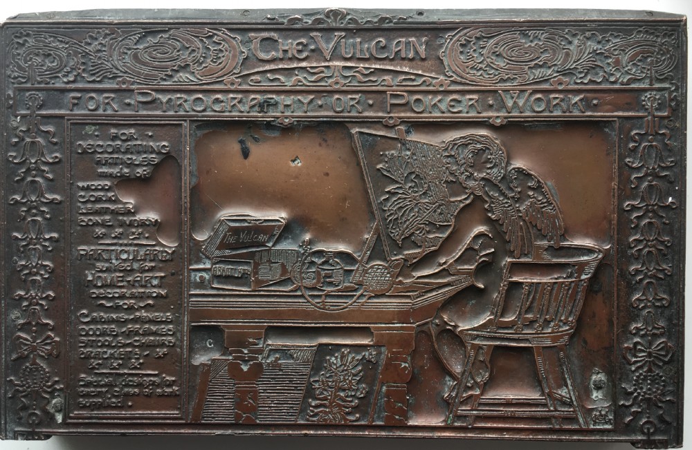  POKERWORK PYROGRAPHY ADVERTISING PRINTING BLOCK  View II