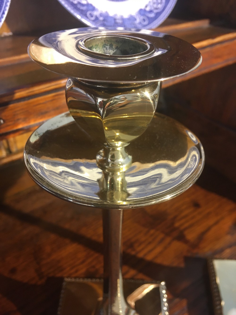 PAIR OF BRASS CANDLESTICKS BY WILLIAM TONKS  View II