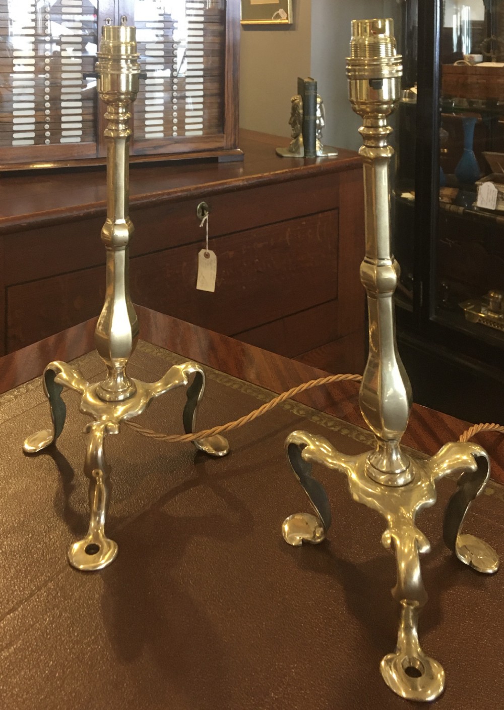 PAIR OF PULLMAN BRASS TABLE LAMPS View VIII