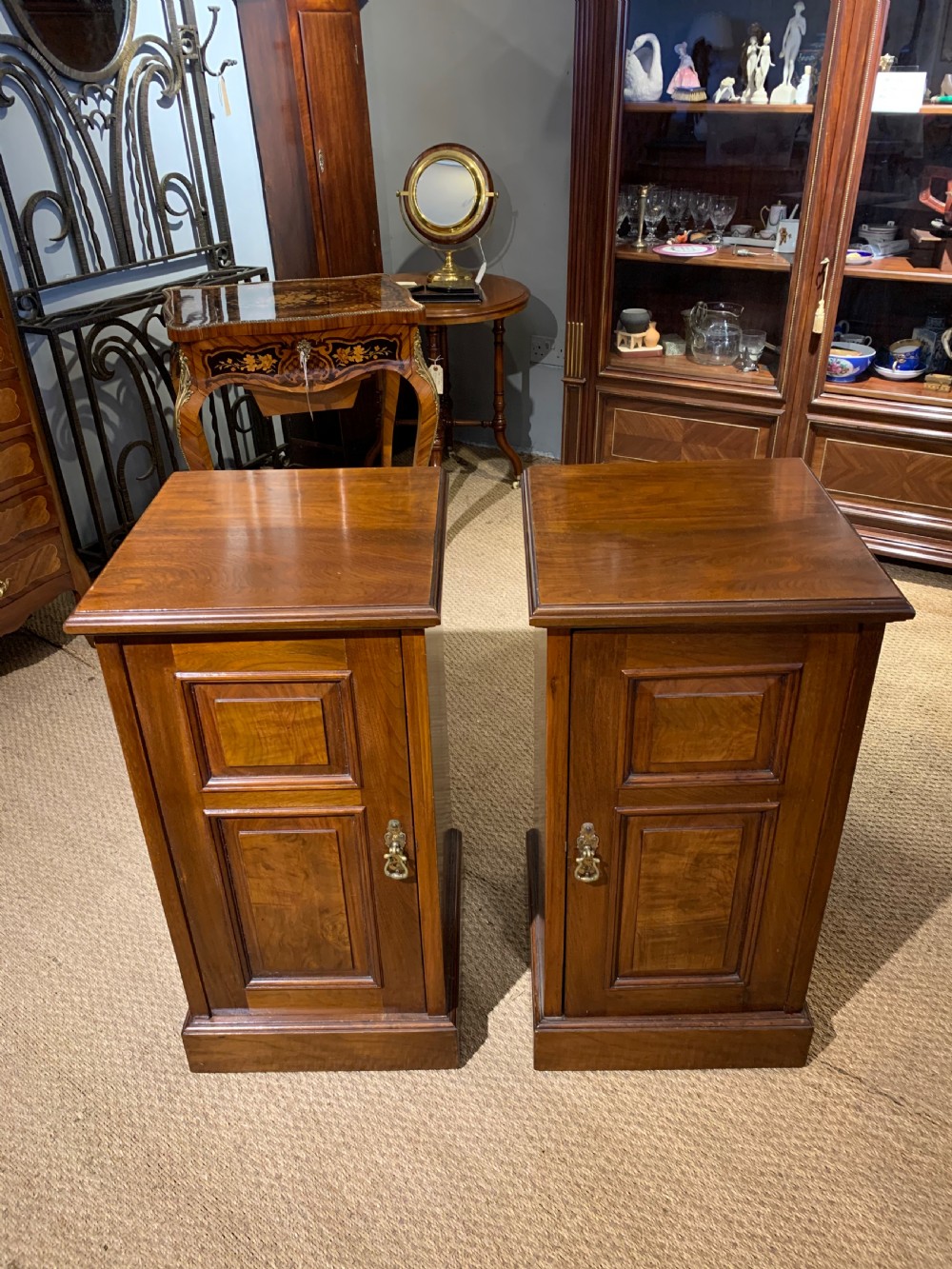 Pair of Edwardian bedside cabinets 