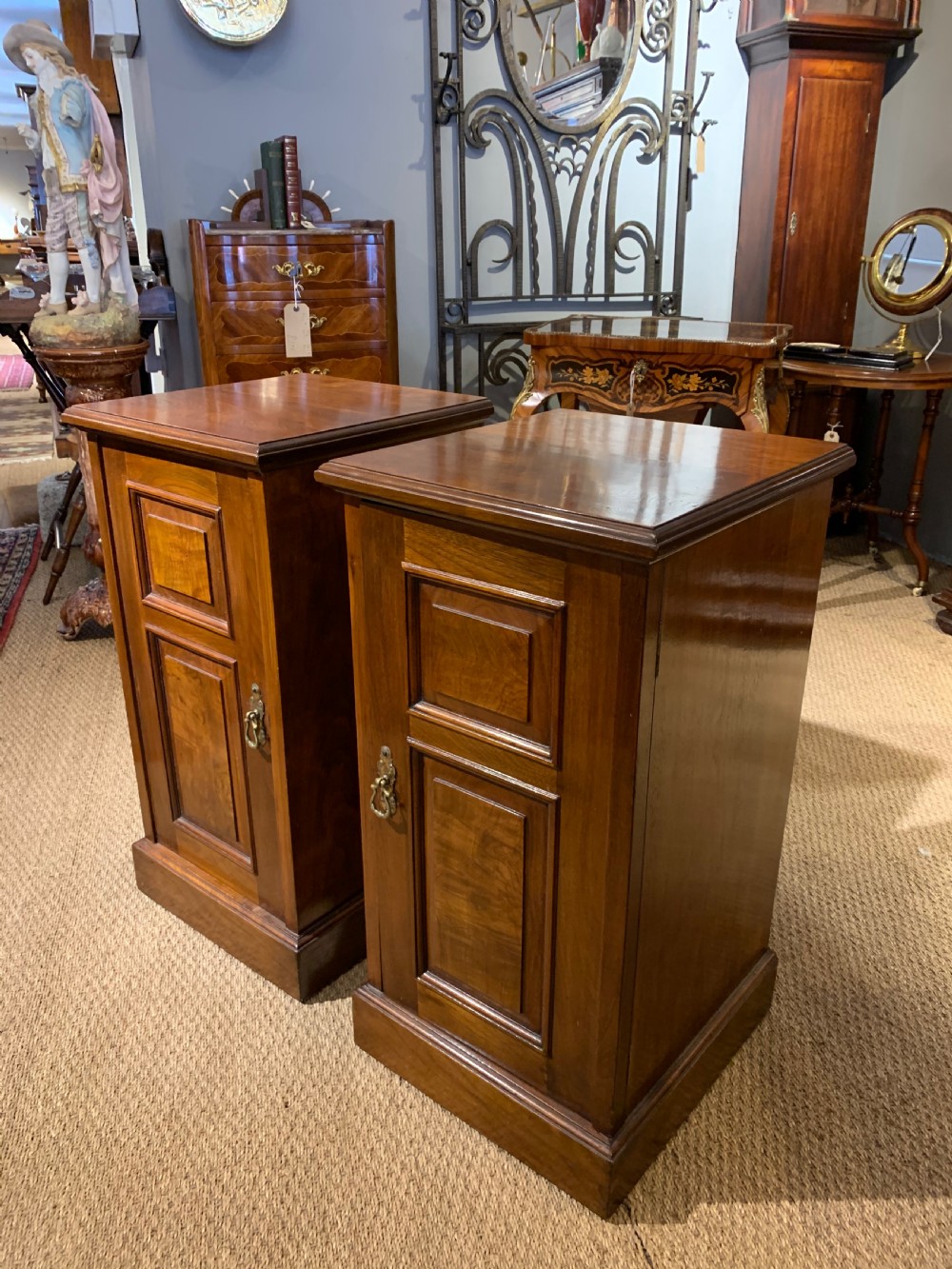 Pair of Edwardian bedside cabinets  View III